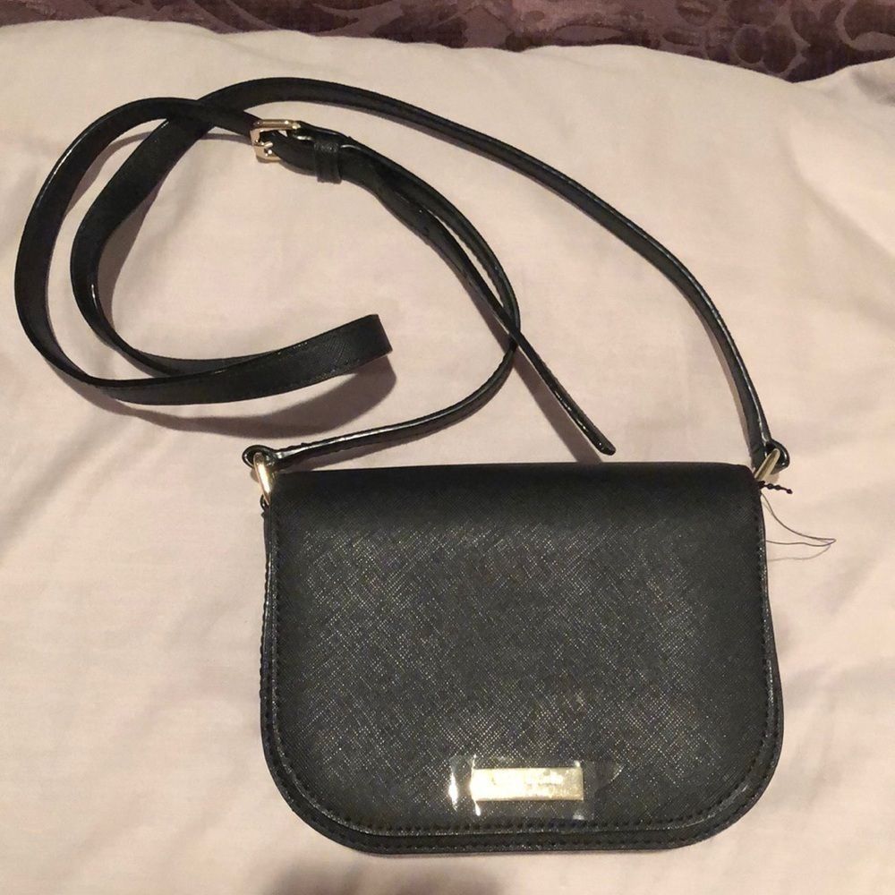 Nwot Kate Spade Laurel Way Black Saffiano Crossbody
